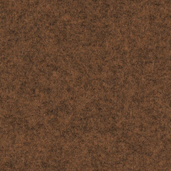 Brown fabric sample with a felt-like texture, mottled with darker flecks, labeled “bross fabric (b) focus col. 61236” in the lower right.